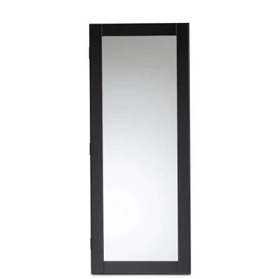 Pontus Wood Wall-Mountable Jewelry Armoire With Mirror - Baxton Studio 5 Pontus Wood Wall-Mountable Jewelry Armoire With Mirror - Baxton Studio - Image 3