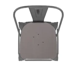 Emma And Oliver Clear Coated Metal Stool With Backrest And Polyresin Seat For Indoor Use Only -Furniture Shop GUEST 94b63137 502a 4f82 a946 6d29c22c67e0