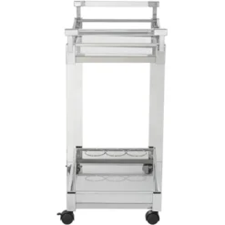 Studio 55D Rossi 32 3/4" Wide Clear Acrylic And Chrome Rolling Serving Bar Cart 13 Studio 55D Rossi 32 3/4" Wide Clear Acrylic And Chrome Rolling Serving Bar Cart -Furniture Shop GUEST 950fd11e a99a 414d b644 7033c1f5c082