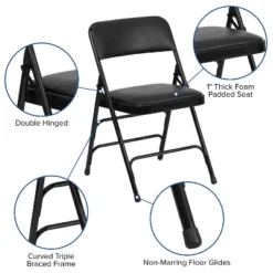 Flash Furniture 4 Pack HERCULES Series Curved Triple Braced & Double Hinged Upholstered Metal Folding Chair -Furniture Shop GUEST 9546a3f8 09bd 4d70 a82b f1c032d44437