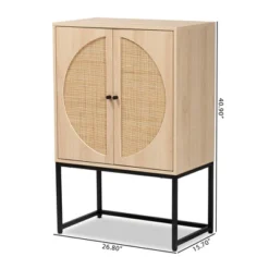 Ardon Bohemian Wood And Metal 2 Door Storage Cabinet With Rattan Light Brown/Black - Baxton Studio -Furniture Shop GUEST 95730e09 a1a5 4fd3 ba58 f454de330297