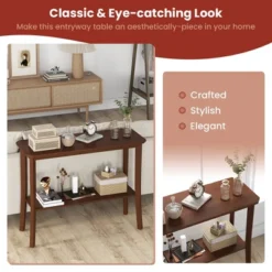 Costway 2-tier Console Entryway Table Wooden Sofa Behind Couch Table 38'' X 14'' X 30'' 17 Costway 2-tier Console Entryway Table Wooden Sofa Behind Couch Table 38'' X 14'' X 30'' -Furniture Shop GUEST 95d5cddb 667d 417f 809e 9cd0526603f9