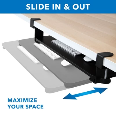 Mount-It! Clamp Keyboard Tray | Sliding Under Desk Keyboard & Mouse Platform | Retractable Undermount Drawer | No Screws Or Scratches To Assemble 5 Mount-It! Clamp Keyboard Tray | Sliding Under Desk Keyboard & Mouse Platform | Retractable Undermount Drawer | No Screws Or Scratches To Assemble - Image 3