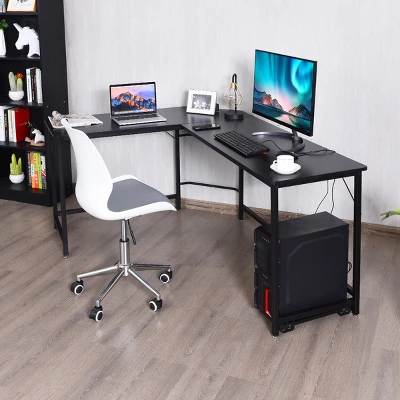 Costway L-Shaped Computer Desk Corner Workstation Study Gaming Table Home Office 5 Costway L-Shaped Computer Desk Corner Workstation Study Gaming Table Home Office - Image 3