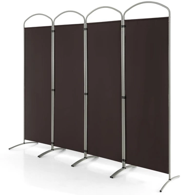 Costway 4 Panels Folding Room Divider 6 Ft Tall Fabric Privacy Screen Black/Brown/Grey/White 13 Costway 4 Panels Folding Room Divider 6 Ft Tall Fabric Privacy Screen Black/Brown/Grey/White - Image 11