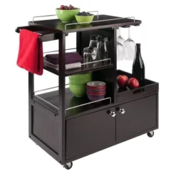 Galen Entertainment Cart With Serving Tray Wood/Espresso - Winsome -Furniture Shop GUEST 98c6b50b dd27 4e5a 9f2a 621f974ba570