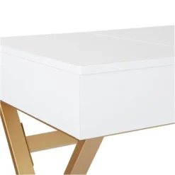Juliette Vanity Desk Gold Legs With Top White - OSP Home Furnishings 14 Juliette Vanity Desk Gold Legs With Top White - OSP Home Furnishings -Furniture Shop GUEST 99274e78 2d0d 4e5e b218 4e6bc6a830a5