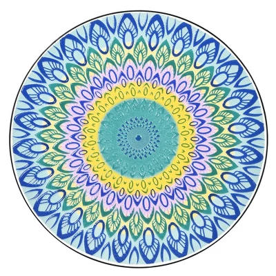 Costway Mosaic Side Table Accent Table Round Balcony Bistro End Table OrangeBlueNavy 4 Costway Mosaic Side Table Accent Table Round Balcony Bistro End Table OrangeBlueNavy - Image 2