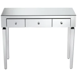 Studio 55D Thea Modern Mirrored Rectangular Desk 39 1/2" X 18" With 3-Drawer Silver Faceted Crystal Knobs For Living Room Bedroom Bedside Entryway 12 Studio 55D Thea Modern Mirrored Rectangular Desk 39 1/2" X 18" With 3-Drawer Silver Faceted Crystal Knobs For Living Room Bedroom Bedside Entryway -Furniture Shop GUEST 997571a0 1d3a 4e39 9919 7ccd63c5078c