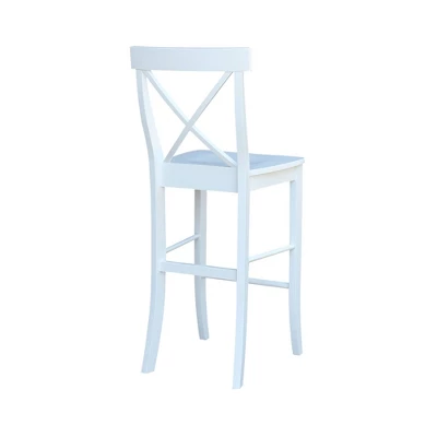 30" X-Back Counter Height Barstool White - International Concepts 8 30" X-Back Counter Height Barstool White - International Concepts - Image 6