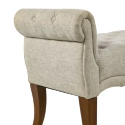 HOMCOM Traditional Style Entryway Bed End Shoe Bench With Button Tufted And Rounded Arm For Living Room -Furniture Shop GUEST 9a517f25 e120 4adb 9d95 e59730b9cfe8