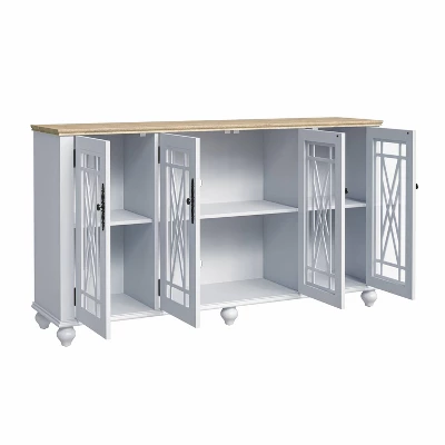 63" Vintage Storage Sideboard Buffet Accent Cabinet - Festivo 4 63" Vintage Storage Sideboard Buffet Accent Cabinet - Festivo - Image 2