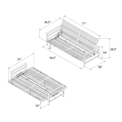 Max Metal Futon Frame Black - Room & Joy 13 Max Metal Futon Frame Black - Room & Joy - Image 11