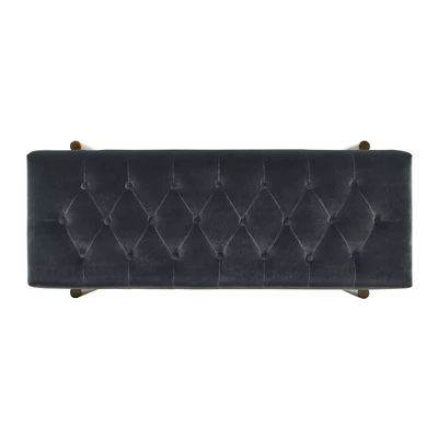 Jennifer Taylor Home Aria Upholstered Gold Accent Bench 6 Jennifer Taylor Home Aria Upholstered Gold Accent Bench - Image 4