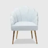 Cinzia Velvet Upholstered Seashell Shaped Accent Chair - Baxton Studio -Furniture Shop GUEST 9e023055 01c4 486c 8682 f101251e060a
