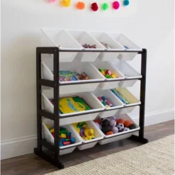 Ladder Toy Storage Organizer With 12 Storage Bins Espresso/White - Humble Crew 8 Ladder Toy Storage Organizer With 12 Storage Bins Espresso/White - Humble Crew -Furniture Shop GUEST 9f52972c 245e 49fe b077 a7734d23cd61