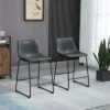 HOMCOM Counter Height Bar Stools Set Of 4, Vintage PU Leather Barstools With Footrest For Dining Room, Home Bar, Kitchen, Black 2 HOMCOM Counter Height Bar Stools Set Of 4, Vintage PU Leather Barstools With Footrest For Dining Room, Home Bar, Kitchen, Black -Furniture Shop GUEST 9ff310ac 8698 46c4 af62 38488dabf710