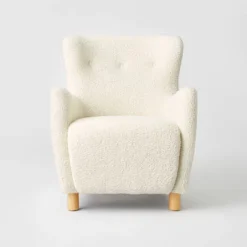 Kessler Wingback Faux Sherling Accent Chair Cream - Threshold™ Designed With Studio McGee -Furniture Shop GUEST a091e35d 7e8b 40dd abe2 3c45359ac8c6