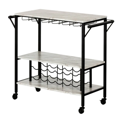 Maliza Bar Cart With Wine Bottle Storage And Wine Glass Rack - South Shore 12 Maliza Bar Cart With Wine Bottle Storage And Wine Glass Rack - South Shore - Image 10