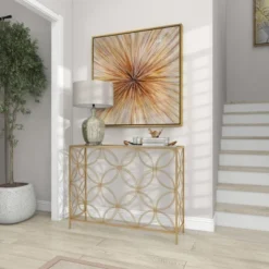 Contemporary Metal Console Table Gold - Olivia & May -Furniture Shop GUEST a0bfd161 19e9 40c2 8204 24940610c54c