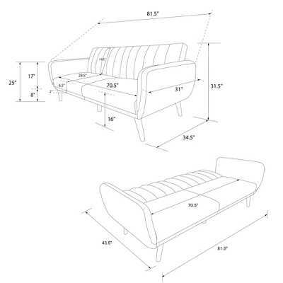 Brittany Futon Convertible Sofa Faux Leather - Novogratz 12 Brittany Futon Convertible Sofa Faux Leather - Novogratz - Image 10