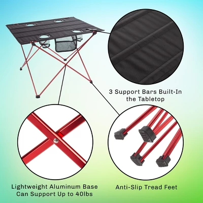 Leisure Sports Outdoor Folding Camp Table With Carry Bag - Black 5 Leisure Sports Outdoor Folding Camp Table With Carry Bag - Black - Image 3