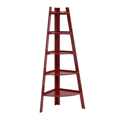 63" X 26.5" Five-Tier Pyramid Corner Ladder Shelf - Danya B. 10 63" X 26.5" Five-Tier Pyramid Corner Ladder Shelf - Danya B. - Image 8