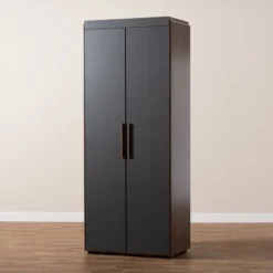 7 Shelf Wardrobe Rikke Two-Tone Wood Storage Cabinet Brown - Baxton Studio -Furniture Shop GUEST a1d5995f 3682 432a bd24 be93f11212a6