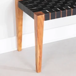 Balka Woven Leather Bench Matte Black - South Shore -Furniture Shop GUEST a21cd0c8 d0c2 4efe a3ca 9153469ccea4