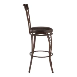 29.9" Circles Back Barstool Metal/Brown - Linon -Furniture Shop GUEST a2797fa4 71e9 4d16 97c3 c18805fbd6fd