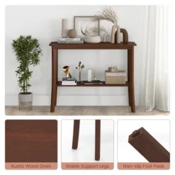 Costway 2-tier Console Entryway Table Wooden Sofa Behind Couch Table 38'' X 14'' X 30'' 18 Costway 2-tier Console Entryway Table Wooden Sofa Behind Couch Table 38'' X 14'' X 30'' -Furniture Shop GUEST a2dd037f 1ede 4880 a621 2e561fea3a63