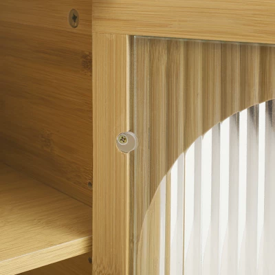 Organnice Single Door Nightstand, Bamboo Bedside Table 5 Organnice Single Door Nightstand, Bamboo Bedside Table - Image 3