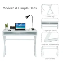 Costway Modern Computer Desk Writing Desk Makeup Vanity Table Storage -Furniture Shop GUEST a36663d4 5317 4f91 8d66 34205e884dfc