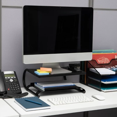 Mind Reader Monitor Stand/Riser 2 Tier Ventilated Metal Black 3 Mind Reader Monitor Stand/Riser 2 Tier Ventilated Metal Black