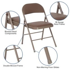 Emma And Oliver 4 Pack Vinyl Padded Metal Frame Event/Home Office Folding Chair -Furniture Shop GUEST a4616059 afce 4c52 9da7 f2b42d8fda1b