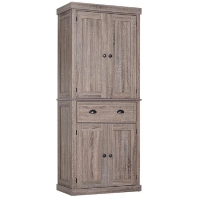 HOMCOM 72" Traditional Freestanding Kitchen Pantry Cupboard With 2 Cabinet, Drawer And Adjustable Shelves 10 HOMCOM 72" Traditional Freestanding Kitchen Pantry Cupboard With 2 Cabinet, Drawer And Adjustable Shelves - Image 8