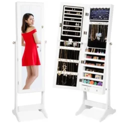 Best Choice Products 6-Tier Standing Mirror Lockable Storage Organizer Cabinet Armoire W/ LED Lights -Furniture Shop GUEST a53662f6 4fa4 45c3 8f56 c19a4ce03288