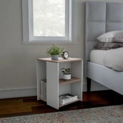 Hastings Home Minimalist Two-Toned Accent Side Table With Open Shelve, Brown/White 10 Hastings Home Minimalist Two-Toned Accent Side Table With Open Shelve, Brown/White -Furniture Shop GUEST a57827d6 3983 45c1 9b49 7292bf9e439b