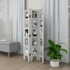 Farmhouse Chinquapin Wood Rectangle Room Divider Screen White - Olivia & May -Furniture Shop GUEST a57dbe4d 3b65 4013 a620 67bf0afd191c