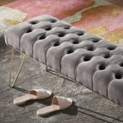 Hewett Velvet Tufted Metal Bench - Inspire Q 16 Hewett Velvet Tufted Metal Bench - Inspire Q -Furniture Shop GUEST a80a48f6 0ba6 45fa 8867 ff4d9d5042a8