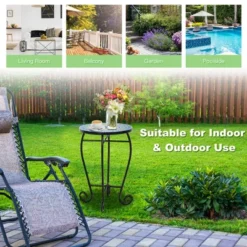 Costway Mosaic Side Table Accent Table Round Balcony Bistro End Table OrangeBlueNavy 19 Costway Mosaic Side Table Accent Table Round Balcony Bistro End Table OrangeBlueNavy -Furniture Shop GUEST a82a54da 4188 43fc ad86 d44558630beb