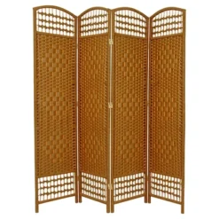 5 1/2 Ft. Tall Fiber Weave Room Divider 4 Panels - Oriental Furniture -Furniture Shop GUEST a8a5364c a729 4887 beaa 83ff2a461d12