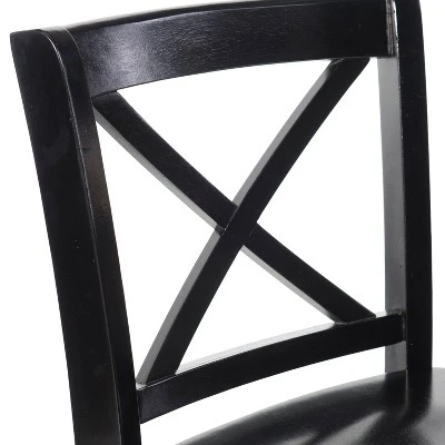 24" Torino X Back Wood Counter Height Barstool - Black - Linon 7 24" Torino X Back Wood Counter Height Barstool - Black - Linon - Image 5