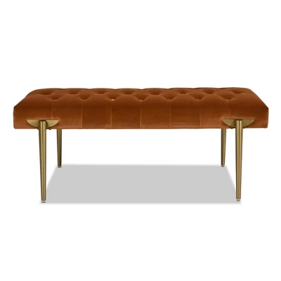 Jennifer Taylor Home Aria Upholstered Gold Accent Bench 4 Jennifer Taylor Home Aria Upholstered Gold Accent Bench - Image 2