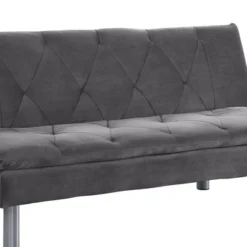 66" Cilliers Sofa Gray Velvet/Chrome Finish - Acme Furniture -Furniture Shop GUEST aac975f8 e2ad 4a79 bc3b 893a165ef8c8