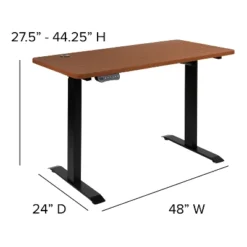Flash Furniture 48"W X 24"D Electric Height Adjustable Standing Desk With Mesh Swivel Ergonomic Task Office Chair -Furniture Shop GUEST aae78100 7da3 4650 acf5 ca355a87de95