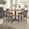 42" Round Dual Drop Leaf Counter Height Dining Table With 4 Splat Back Stools Hickory/Washed Coal - International Concepts -Furniture Shop GUEST ab93efad beb3 4f93 b254 82c8854fd7ef