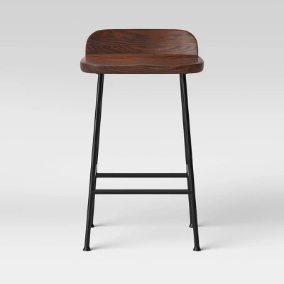 Lorton Low Back Metal Leg Wood Counter Height Barstool - Threshold™ 4 Lorton Low Back Metal Leg Wood Counter Height Barstool - Threshold™ - Image 2