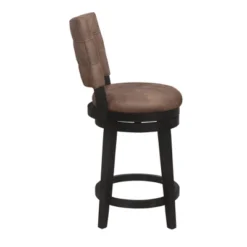 26" Kaede Wood And Upholstered Swivel Counter Height Barstool Black/Chestnut - Hillsdale Furniture 13 26" Kaede Wood And Upholstered Swivel Counter Height Barstool Black/Chestnut - Hillsdale Furniture -Furniture Shop GUEST abbb593e 0b95 4052 b216 75fe4b53c069