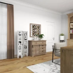 Farmhouse Chinquapin Wood Rectangle Room Divider Screen White - Olivia & May -Furniture Shop GUEST ac2f4030 3d6b 4e0d 83ca 843b36516383